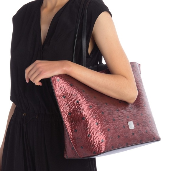 MCM Medium Spot Visetos Leather Tote Shopper - Picture 2 of 8